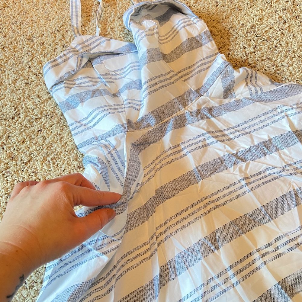 Blue and White Stripped Dress Jun & Ivy Small - Picture 3 of 7